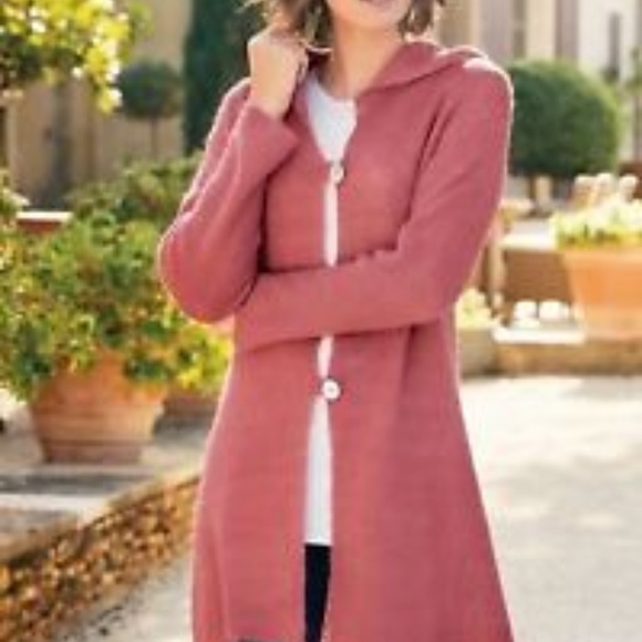 Soft Surroundings Sweaters - Soft Surroundings Lessie Button Sweater Dusty Rose